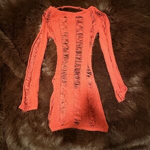 Red Fringed Jaded London Knit Dress